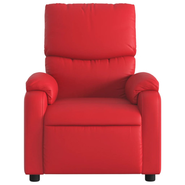 Sillón reclinable de cuero sintético rojo M 3