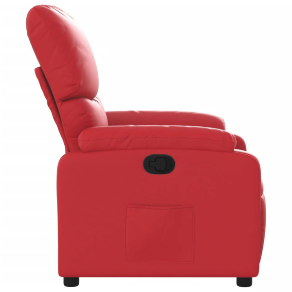 Sillón reclinable de cuero sintético rojo M 4