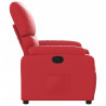Sillón reclinable de cuero sintético rojo 4