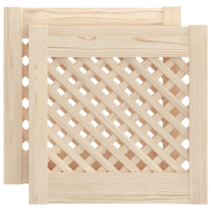 Puertas de armario entramado 2 uds madera pino 39.5x39.5cm H