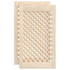 Puertas de armario entramado 2 uds madera pino 39.5x69 cm H