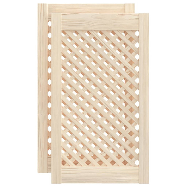 Puertas de armario entramado 2 uds madera pino 39.5x69 cm M 2