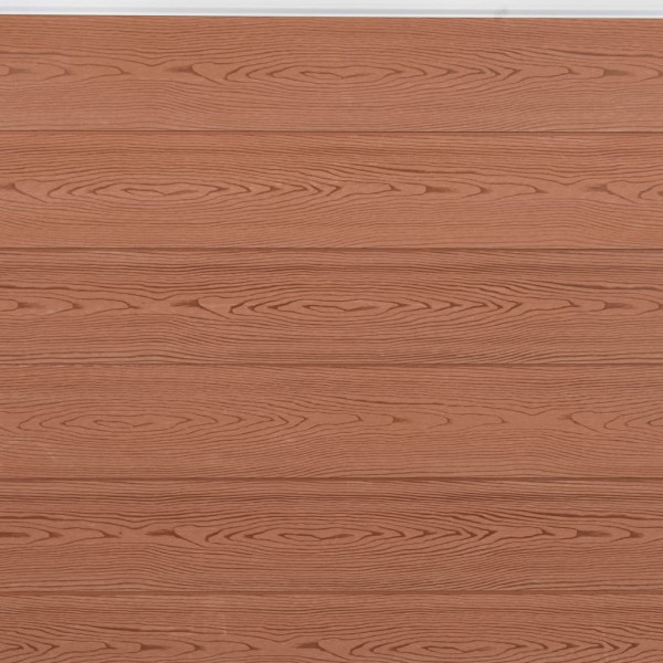 Conjunto de painéis de vedação 353x186 cm WPC castanho M 5