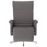 Sillón reclinable con reposapiés cuero sintético gris 3