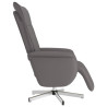 Sillón reclinable con reposapiés cuero sintético gris 4