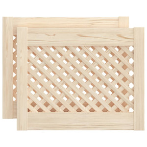 Puertas de armario entramado 2 uds madera pino 49.5x39.5 cm H