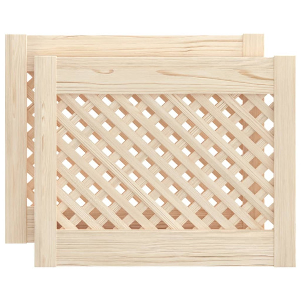Puertas de armario entramado 2 uds madera pino 49.5x39.5 cm M 2