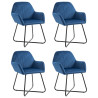 Cadeiras de jantar 4 pcs veludo azul 1