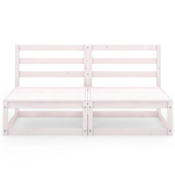 Sofá de 2 lugares para jardim pinho maciço branco M 3