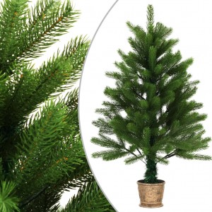 Árvore Natal artificial pré-iluminada c/ bolas 90 cm verde H