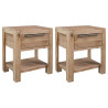 Mesitas de noche con cajones madera acacia maciza 40x30x48 cm 1