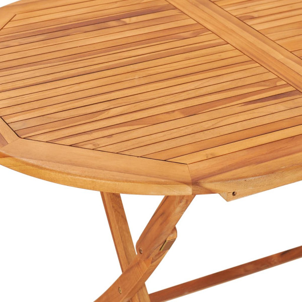 Set comedor de jardín plegable 7 piezas madera maciza de teca M 5