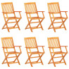 Set comedor de jardín plegable 7 pzas madera maciza de acacia 2