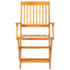 Set comedor de jardín plegable 7 pzas madera maciza de acacia 4