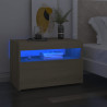 Mesitas de noche con LED 2 uds contrachapada Sonoma 60x35x40 cm 1