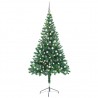 Árbol de Navidad artificial con luces y bolas 380 ramas 150 cm 1