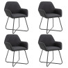 Cadeiras de jantar 4 pcs tecido preto 1