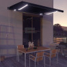 Toldo retrátil manual c/ LED 450x300 cm antracite 1