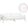Sofá-cama com colchão 90x200 cm pinho maciço branco 2