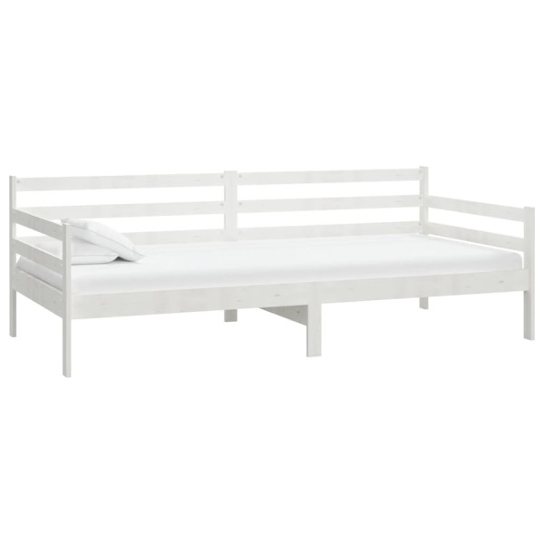 Sofá-cama com colchão 90x200 cm pinho maciço branco M 3