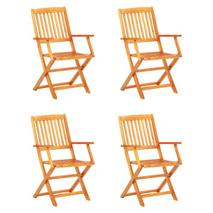 5 pcs conjunto dobrável de jantar p/ jardim acácia maciça H