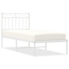 Estrutura de cama com cabeceira 80x200 cm metal branco 2