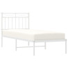 Estrutura de cama com cabeceira 80x200 cm metal branco 3