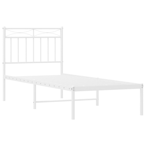 Estrutura de cama com cabeceira 80x200 cm metal branco M 4