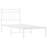 Estrutura de cama com cabeceira 80x200 cm metal branco 4