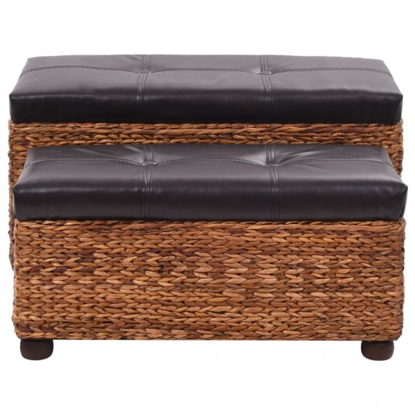 Conjunto de bancos 2 pcs erva marinha castanho M 2