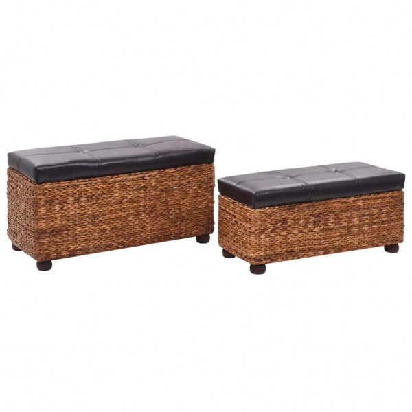 Conjunto de bancos 2 pcs erva marinha castanho M 3