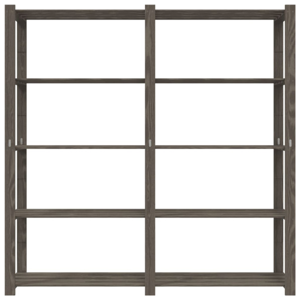 Estantería de 5 niveles madera maciza pino gris 170x38x170 cm M 3