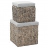 Conjunto de otomanas 2 piezas hierba marina gris 4