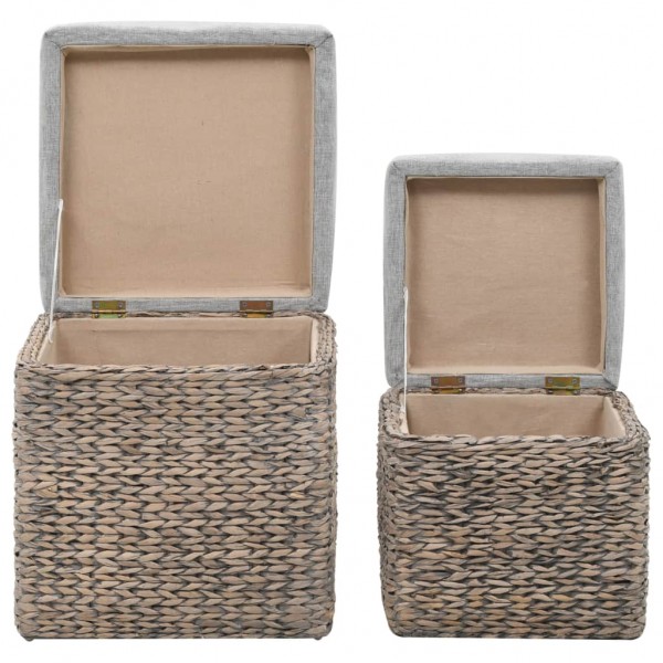 Conjunto de otomanos 2 pcs erva marinha cinzento M 5