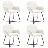 Cadeiras de jantar 4 pcs tecido cor creme 1
