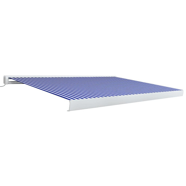 Toldo motorizado com caixa 450x300 cm azul e branco M 2