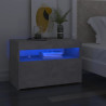 Mesa de cabeceira & luzes LED 60x35x40 cm cinza cimento 1