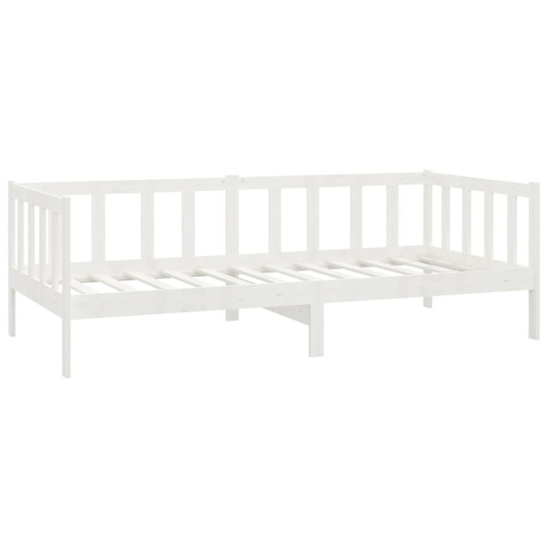 Sofá cama con colchón madera de pino maciza blanco 90x200 cm M 5
