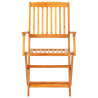 Comedor de jardín plegable 9 piezas de madera maciza de acacia 4