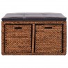 Banco com 2 cestos erva marinha 71x40x42 cm castanho 3