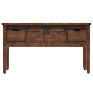 Mesa consola madeira de abeto maciça 131x35.5x75 cm castanho H