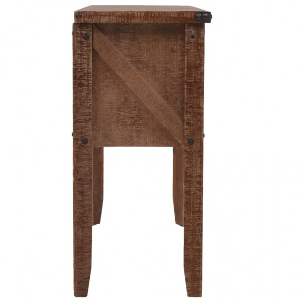 Mesa consola madeira de abeto maciça 131x35.5x75 cm castanho M 3