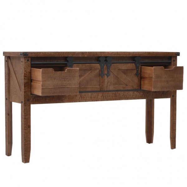 Mesa consola madeira de abeto maciça 131x35.5x75 cm castanho M 4