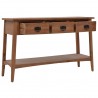 Mesa consola de madera de abeto maciza marrón 126x40x77.5 cm 5