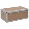 Caja de almacenaje madera maciza abeto marrón 91x52x40 cm 1