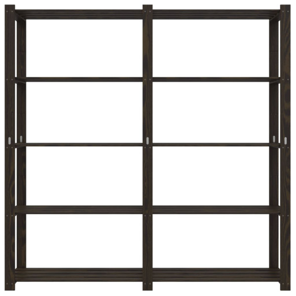 Estantería de 5 niveles madera maciza pino negro 170x38x170 cm M 3
