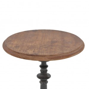 Mesa auxiliar de madera de abeto maciza marrón 40x64 cm H