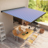 Toldo motorizado com caixa 450x300 cm azul e branco 1