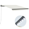 Toldo retrátil manual com LED 300x250 cm cor creme 1