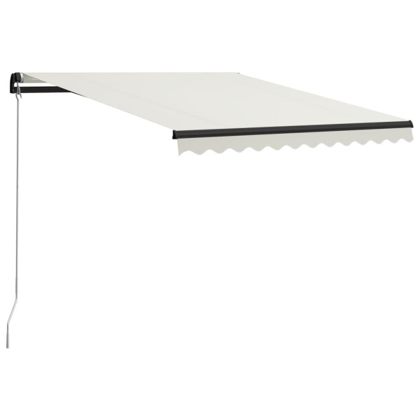 Toldo retráctil manual con LED crema 300x250 cm M 2